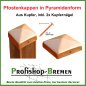 Preview: Pfostenkappe Kupfer Pyramide für Pfosten 8x8 cm